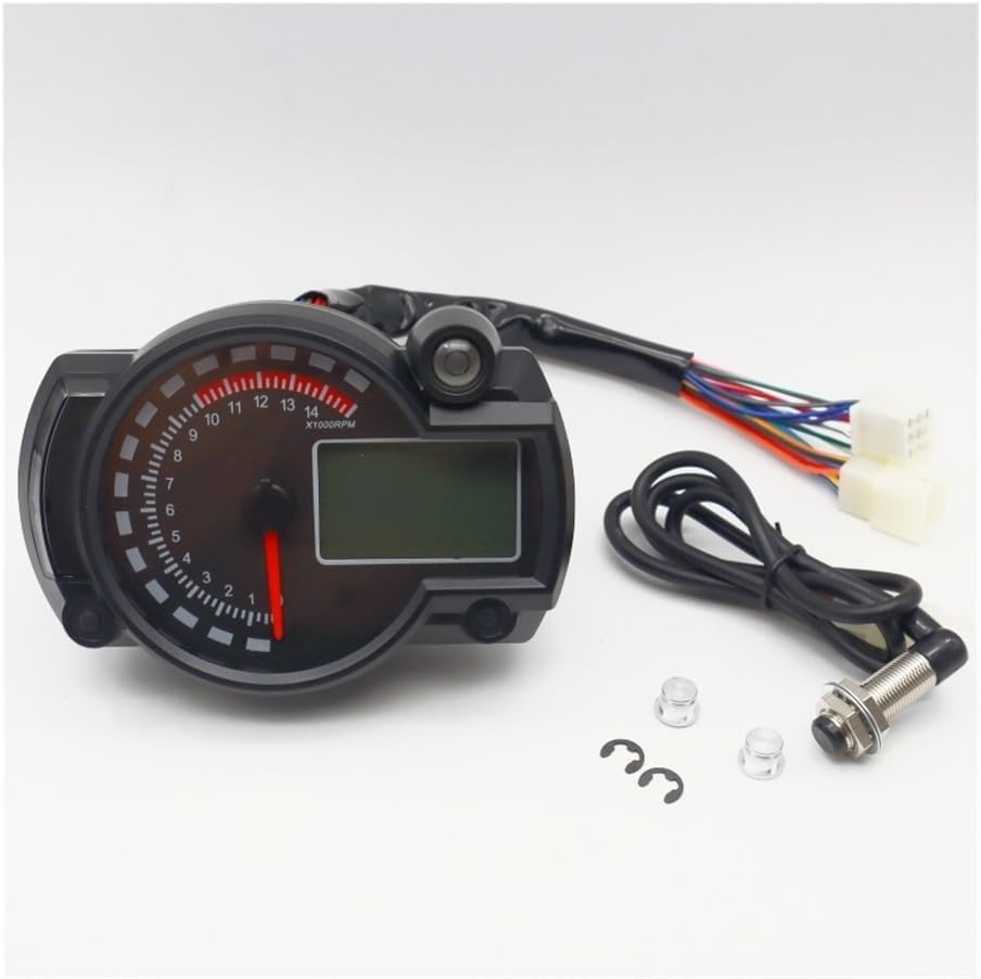 Speedometer Gauge Universal Digital Motorcycle RX2N Odometer Speedometer Tachometer Meter Instrument Adjustable MAX 299KM/H Dashboard