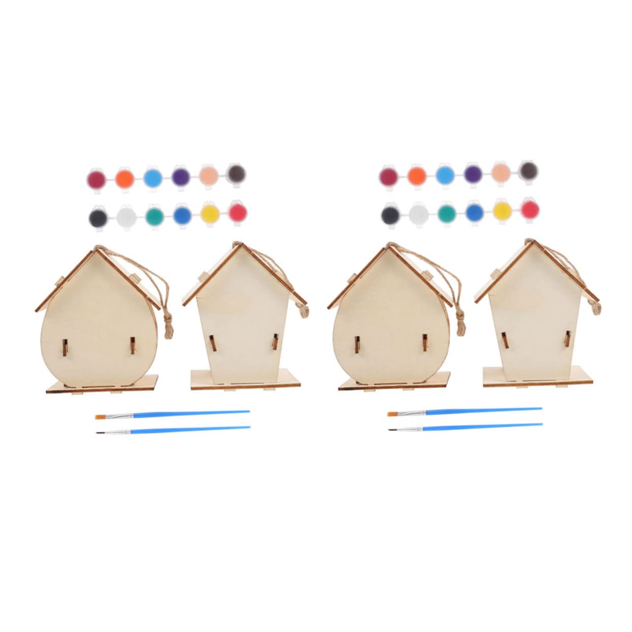 Yardwe 1 Juego Casa de Madera Pintar Pájaros Diy Manualidades Creativas Decoración de Jardín y Fiesta