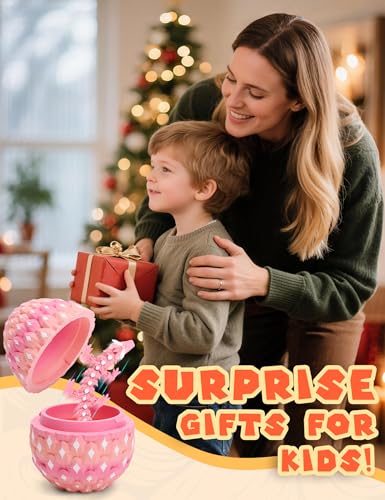 HIMS 4er Set 3D Gedrucktes Drachenei Geheimnisvolle Drachen Spielzeug, Überraschungs Drachenei mit Drache im Inneren, 3D Gedruckter Drache Dracheneier