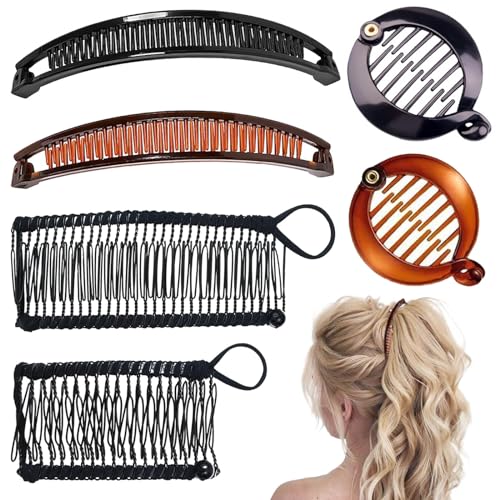 Set de 6 Pinzas de Pelo Vintage con Forma de Pescado y Banana miniatura 1