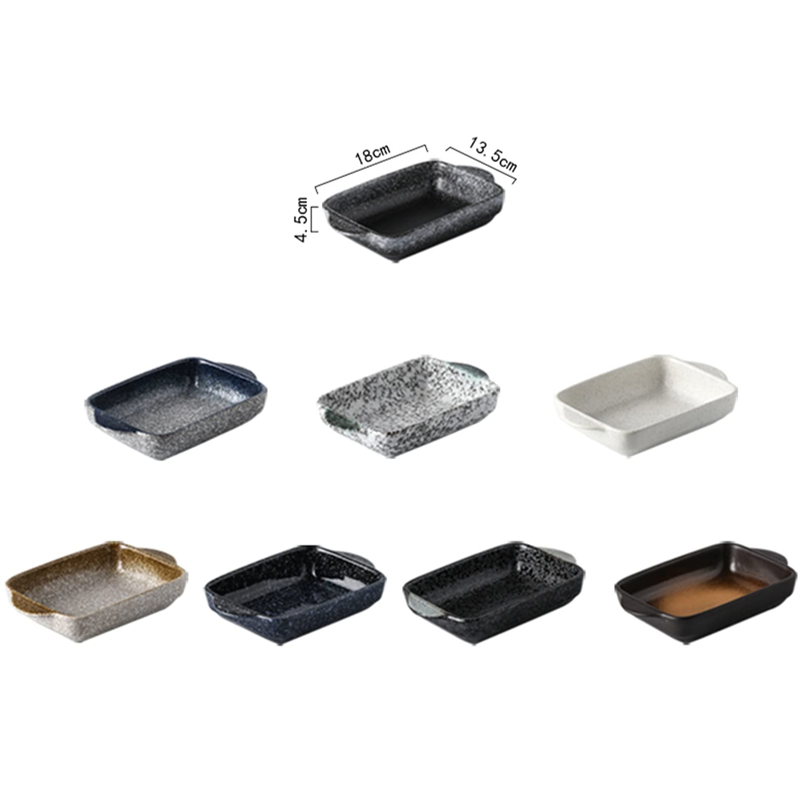 Sartenes para lasaña, Fuente de Horno Rectangular de gres for Asar Profunda con Asas Dobles (1 Pieza)