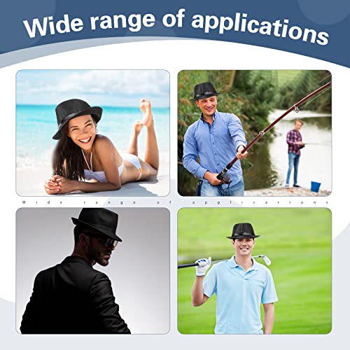 Image of Suhine 36 Pcs Men Fedora Hats for 20s Party Supplies Panama Cap Straw Short Brim for Prom Wedding Summer Party Costume Women
