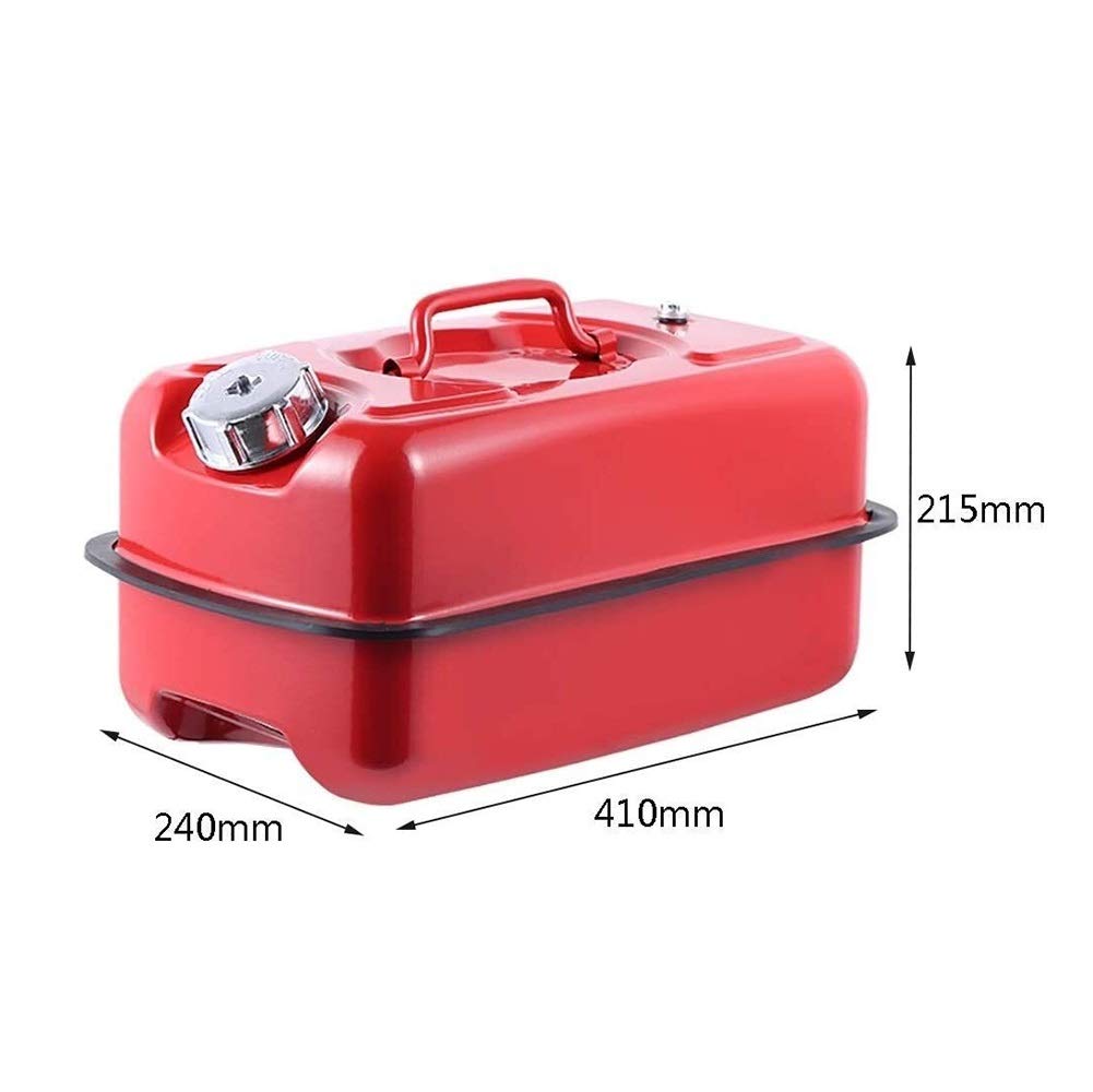 Bidón de Gasolina de Metálico Recipientes gasoli Tanque de Combustible Horizontal de 5L-20L, Lata de Gasolina de Metal Rojo, contenedor de Gasolina de Respaldo portátil - for Motocicleta SUV ATV Dirt