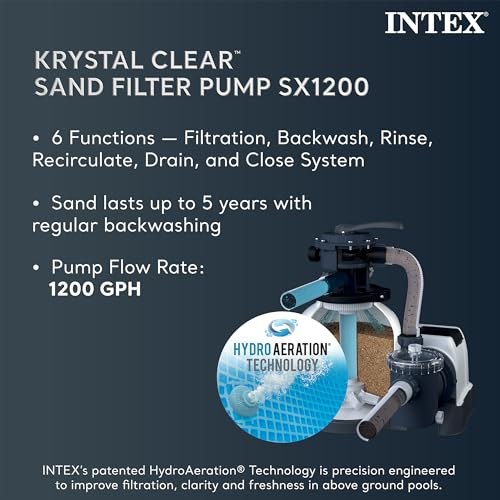Intex 26355EH Ultra XTR 18ft x 9ft x 52in Above Ground Swimming Pool Set with Sand Filter Pump and OptiFlow 50lb Premium Filter Sand