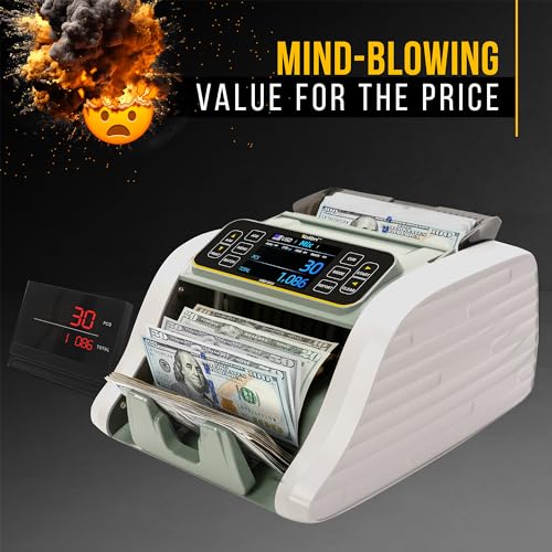 Image of KOLIBRI Money Counter Machine I LCD Display I Business Grade I Advanced IR /UV /MG /MT /DD /HLF Detection I Mixed Denomination I Multi-Currency I Back Loading I 3-Years Warranty I KBR-500