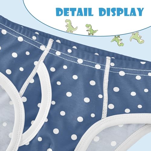 visesunny Boys Cotton Underwear Blue White Polka Dot Pattern Printed Toddler Soft Training Briefs Size 2T-8Y for Kids4
