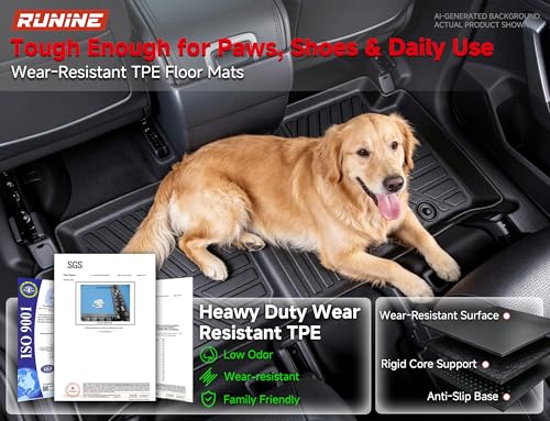 Image of Floor Mats for Hyundai Santa Fe 2024 2025 2026(Fit Hybrid /Gas), All Weather Protection Custom Floor Mats Trunk Cargo Mat and Car Windshield Cover Set for Hyundai Santa Fe Accessories