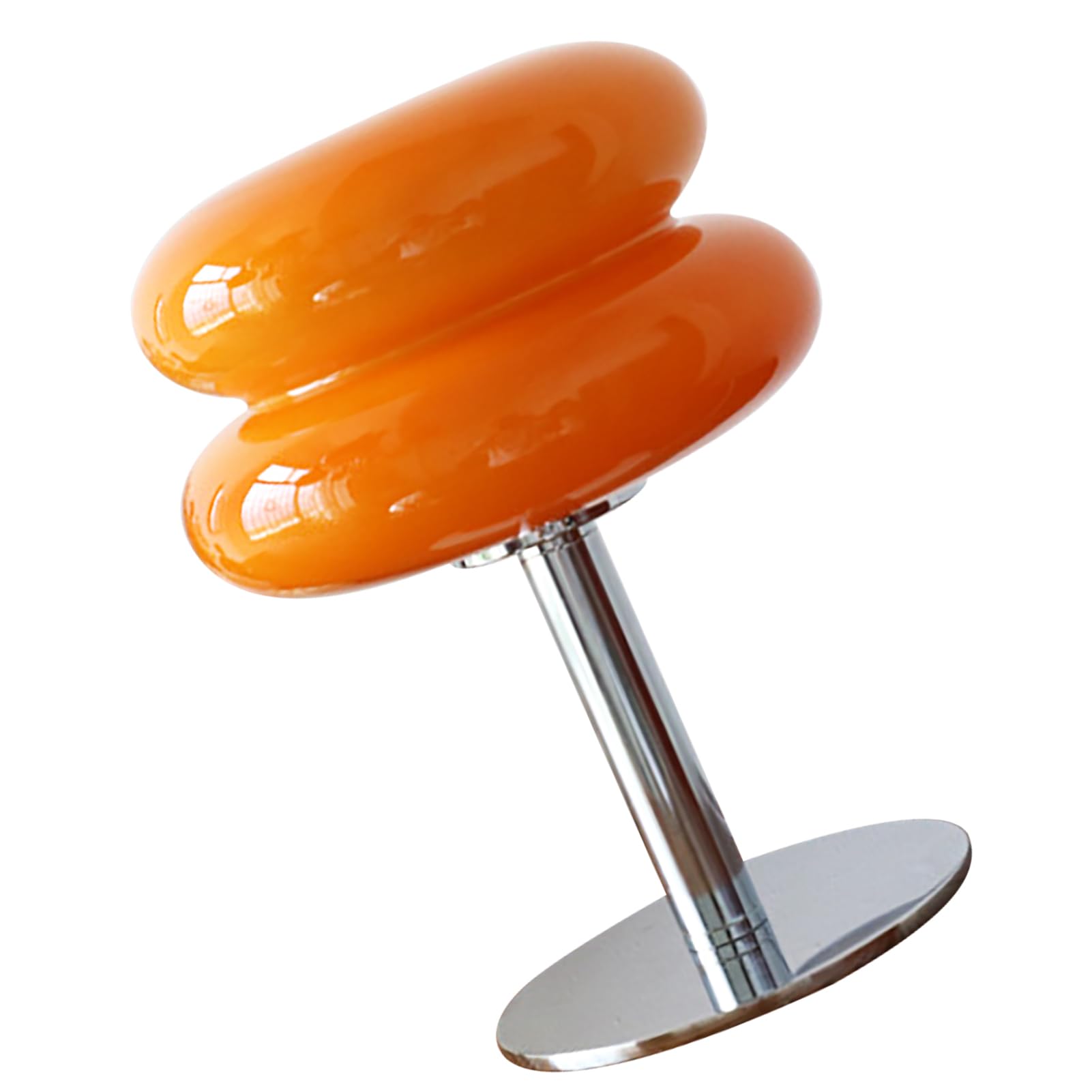 Qcwwy Schreibtischlampe, niedlich, Macaron, aus Glas, drei Farben, dimmbar, mit USB-Anschluss, für das Lesen von Schlafzimmern (orange)