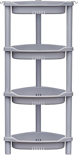 ELYKEN Estante organizador de ducha de 4 niveles 144 x 112 x 315 pulgadas resistente al óxido soportes de ducha de plástico para el interior del