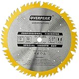Overpeak 10 Inch Circular Saw Blade ATB Carbide Ultra Finishing Cutting Plywood 50 Tooth Table Saw Blades with 5/8-Inch Arbor