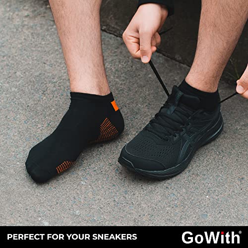 GoWith 4 Pairs Men's Cotton Ankle Socks, Athletic Low-Cut Socks, Soft Sneaker Socks, Breathable Casual No-Show Socks4