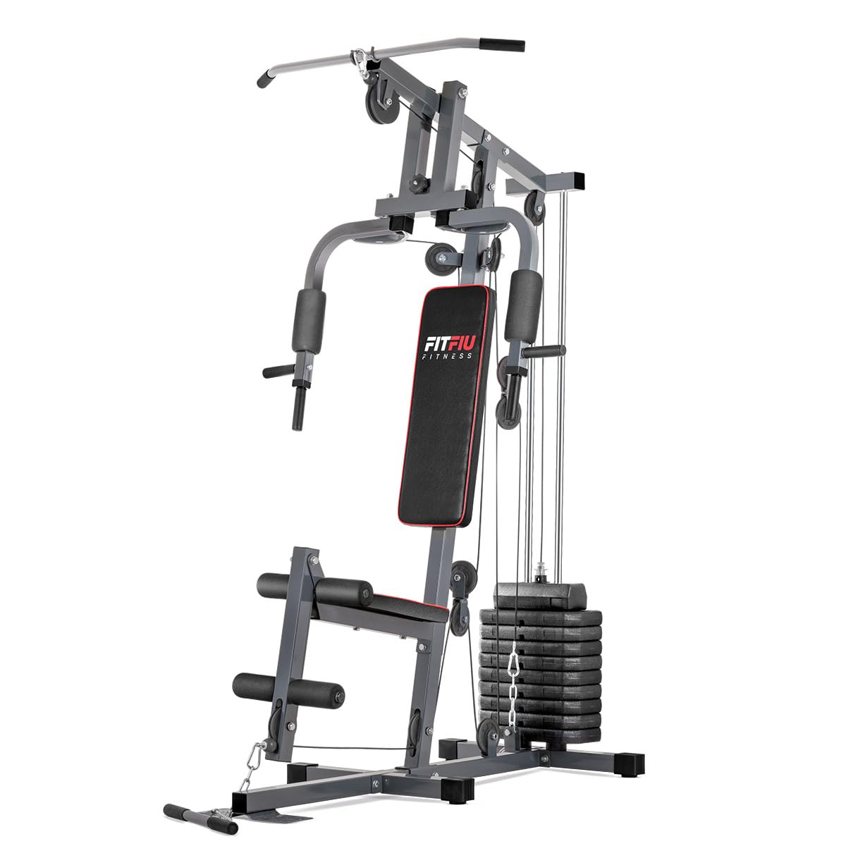 FITFIU Fitness GYM-100 Máquina multiestación musculación para casa, Pesas de 53 kg, Gimnasio Compacto para Entrenamiento Completo, Unisex Adulto