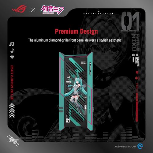 Image of ASUS ROG Strix Helios II Hatsune Miku Edition Gaming pc case, with Dual Tempered Glass Side Panels, Support Graphics Cards up to 450mm Long, Graphics Card Braces & Support for up to 420mm radiators