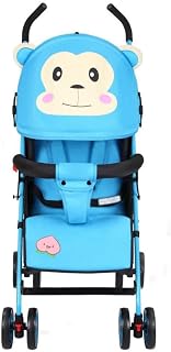 HNKDD Baby Stroller, Baby Umbrella Car Can Sit and Recline Stroller, Dual Purpose Portable Travel Four Wheeled Stroller (Color : Blue)