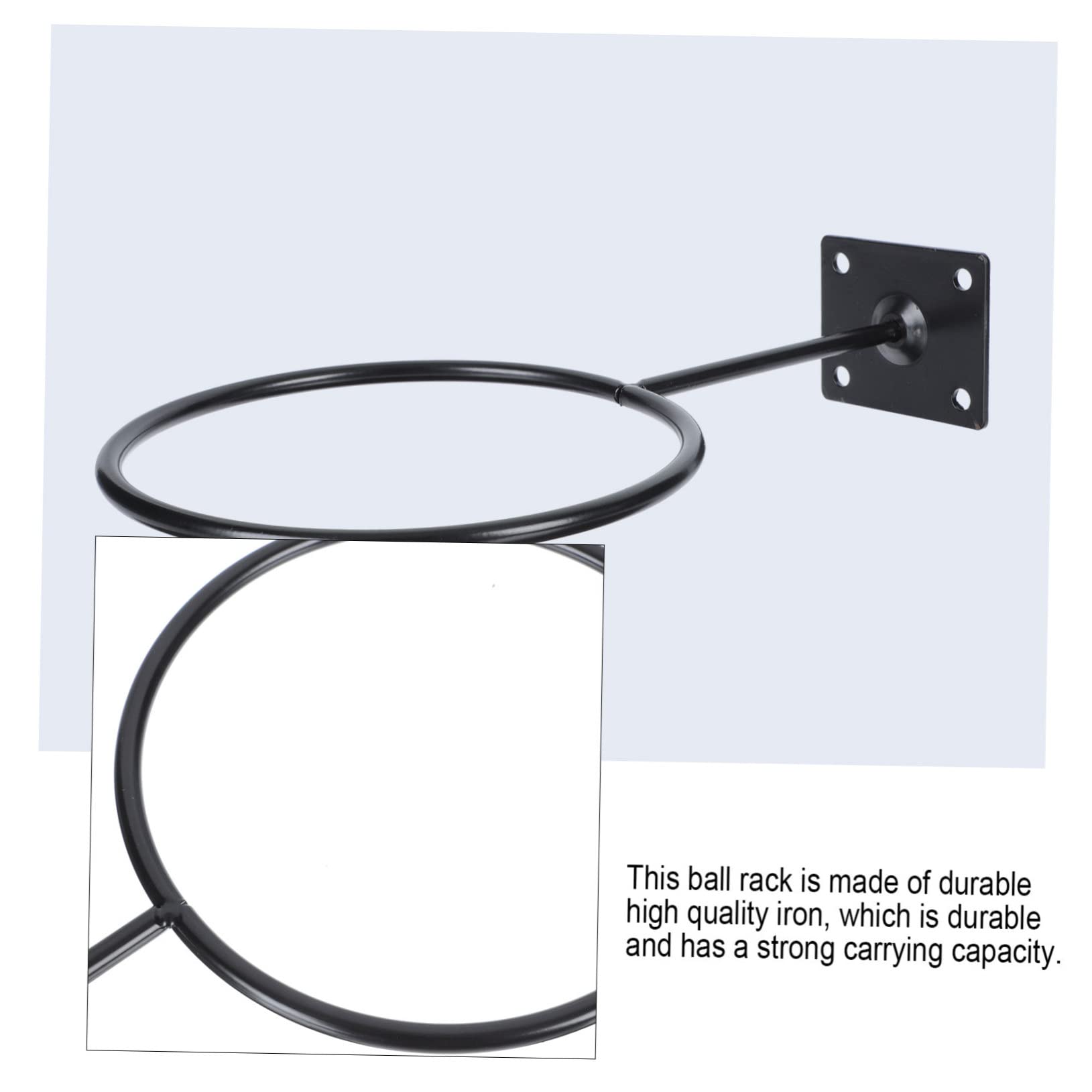 Kisangel Titular De La Pelota Peana Monitor Canastas Baloncesto Soporte De Bola Porta De Garaje Bastidores De Bolas Soportes para Tapones De Pared Planchar Black