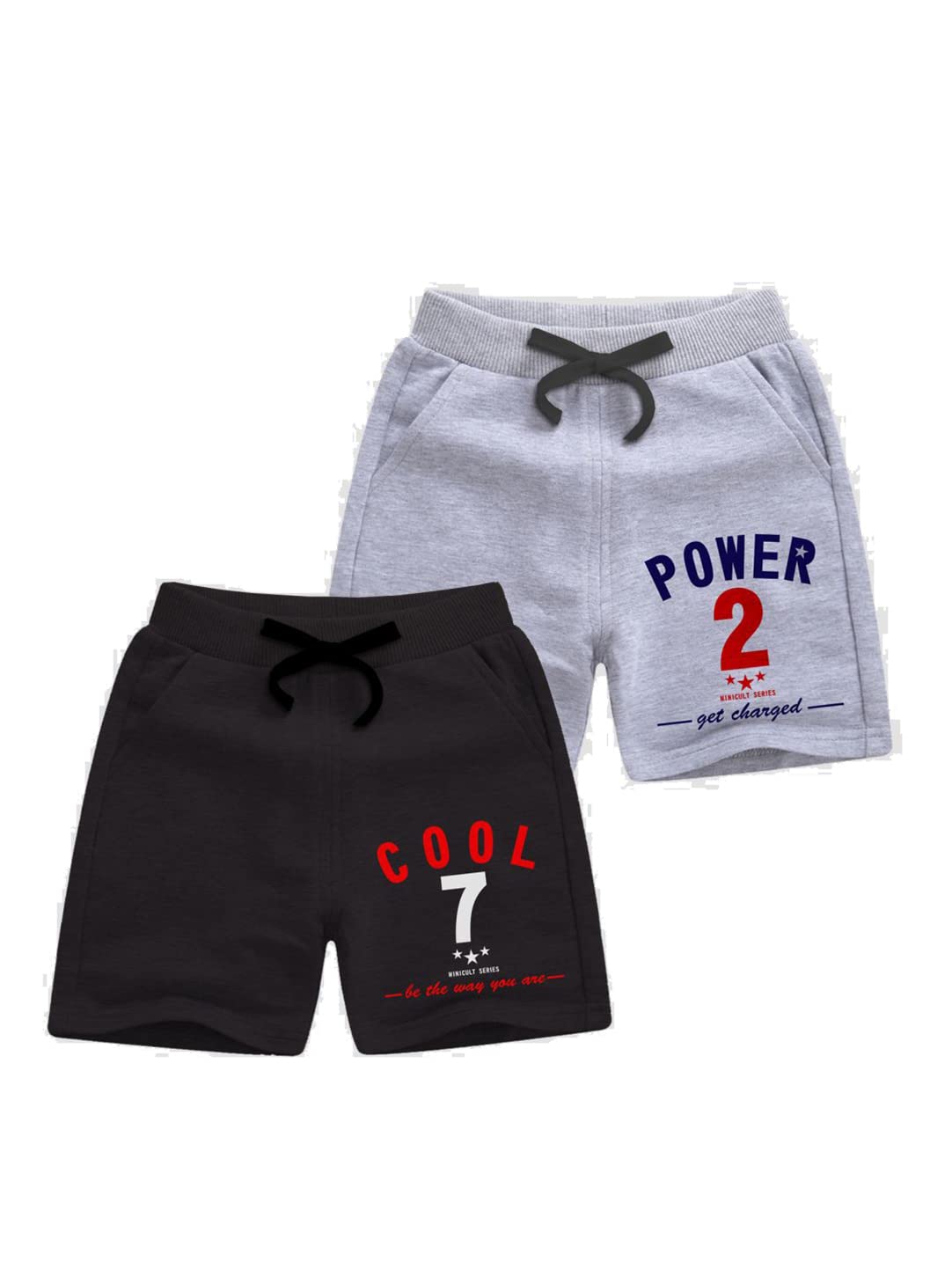 minicultCotton Boys Shorts with Pockets and Drawstring (Pack of 1)