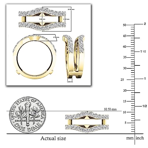 Dazzlingrock Collection 1.65 Cttw Round Cubic Zirconia Wedding Enhancer Guard Ring for Women in Solid Gold4