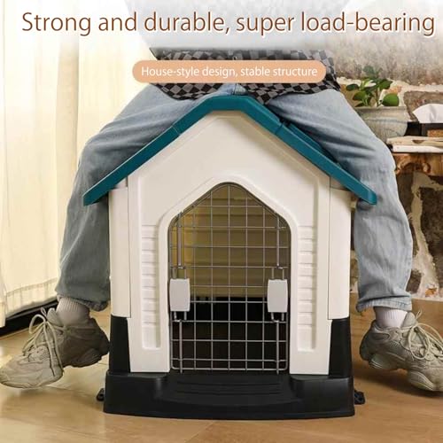 Casa para perros al aire libre de plástico impermeable con ventilación 7