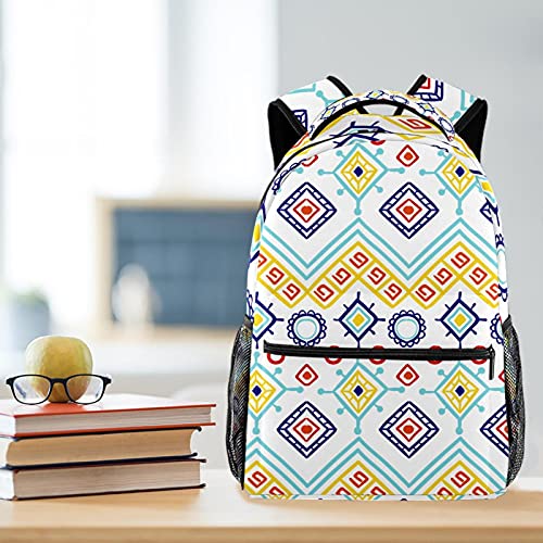 Sac à dos bohème multicolore matelassé pour ordinateur portable