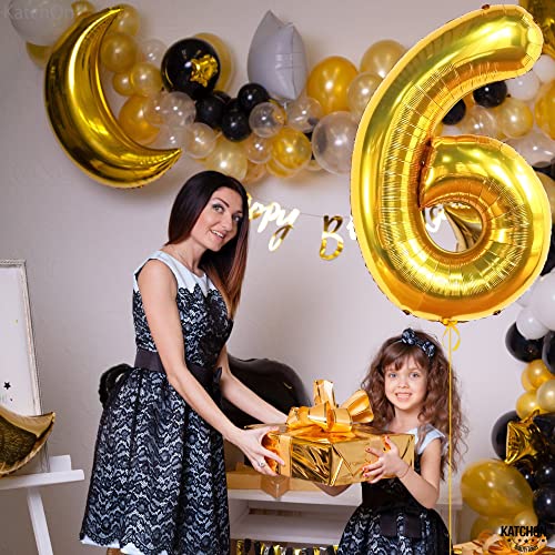 Image of KatchOn Gold Number 6 Balloon 40 Inch, 6th Birthday Balloon