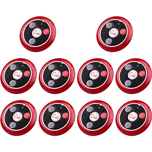 Retekess T117 Wireless Restaurant Pager,Caregiver Pager,Wireless Nurse Call System,10 Alert Call Button for T128 TD113 Wireless Calling System