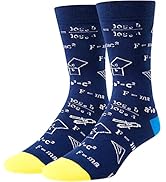 HAPPYPOP Funny Crazy Socks for Men Teen Boys, Math Socks Animals Socks Golf Socks, Novelty Big Fo...