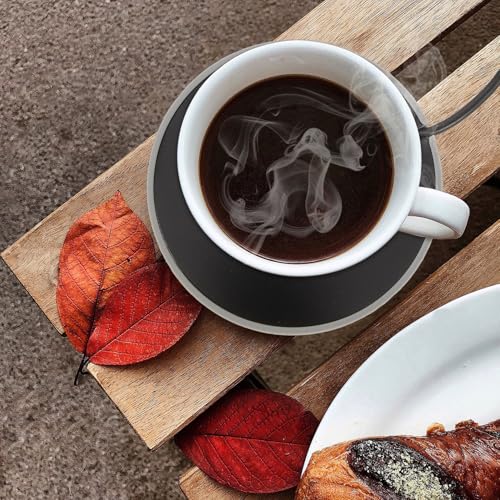 Wakauto USB Heating Coaster Mug Warmer Electric Coffee and Milk Warmer Automatic Temperature Control Metal Cup Heater for Office Desk Use Winter Beverage