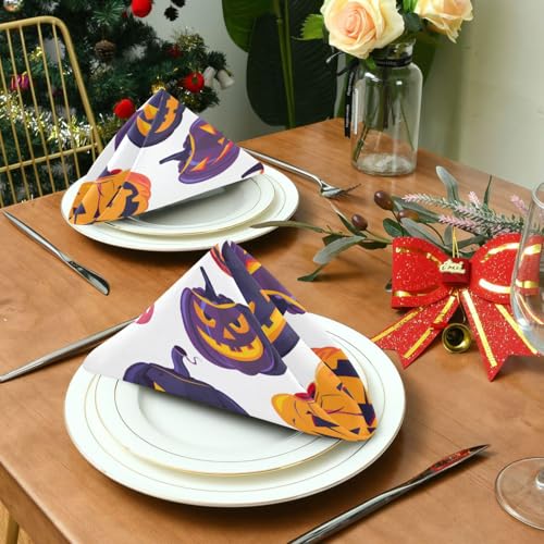 Servilletas de Tela Halloween Calabaza Multicolor x6 miniatura 4