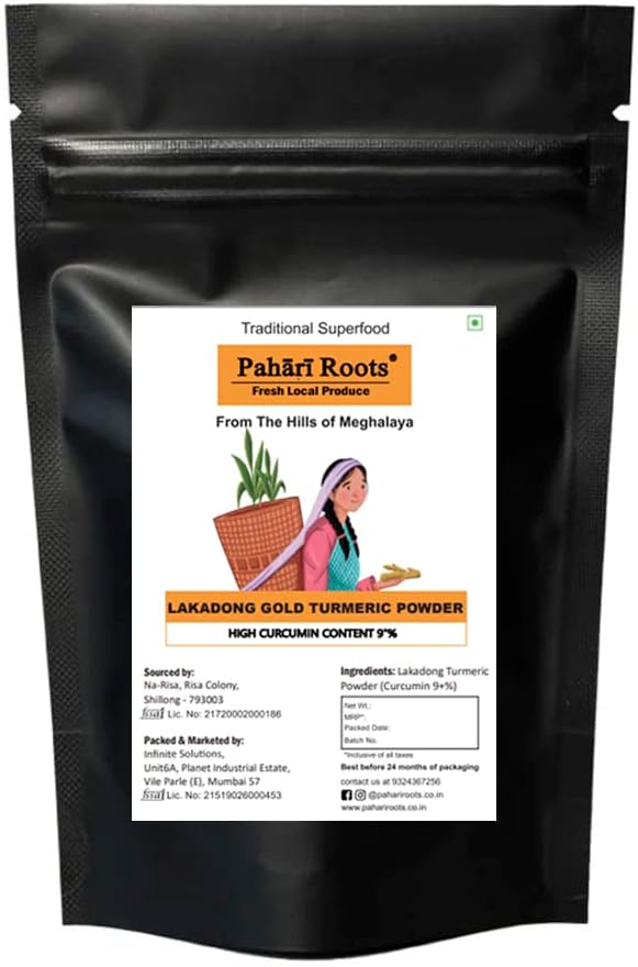 Authentic Lakadong Turmeric Powder (1 kg) | Finest Organic Wild Haldi From Meghalaya | Ayurvedic Healing & Aromatic with 11% curcumin with Lab Report