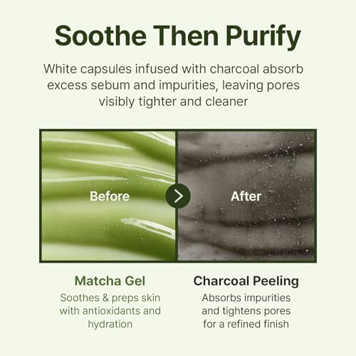 Image of CENTELLIAN 24 Madeca Matcha Peeling Gel (5.07fl oz) - Gentle Exfoliator for Clear, Smooth & Balanced Skin, Korean Skin Care. Matcha-TECA Complex, Charcoal Capsules.