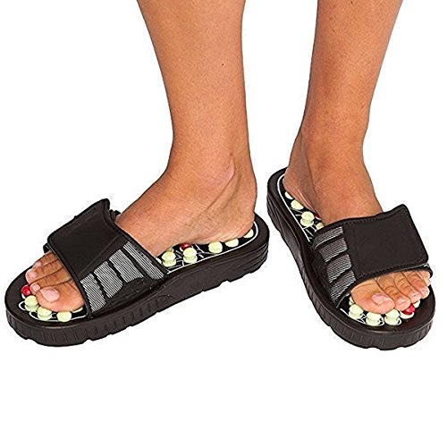 Image of Concepta Acupressure Slippers | Spring Magnetic Therapy Massage Slippers | Pressure Point Rubber Acupressure Blood Circulation Slipper for Men & Women | Black