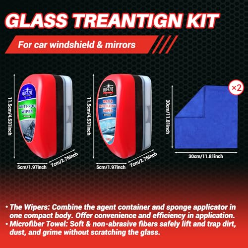 image for BUFFZIT Car Water Repellent & Anti-Fog for Windshield – Quick Interi