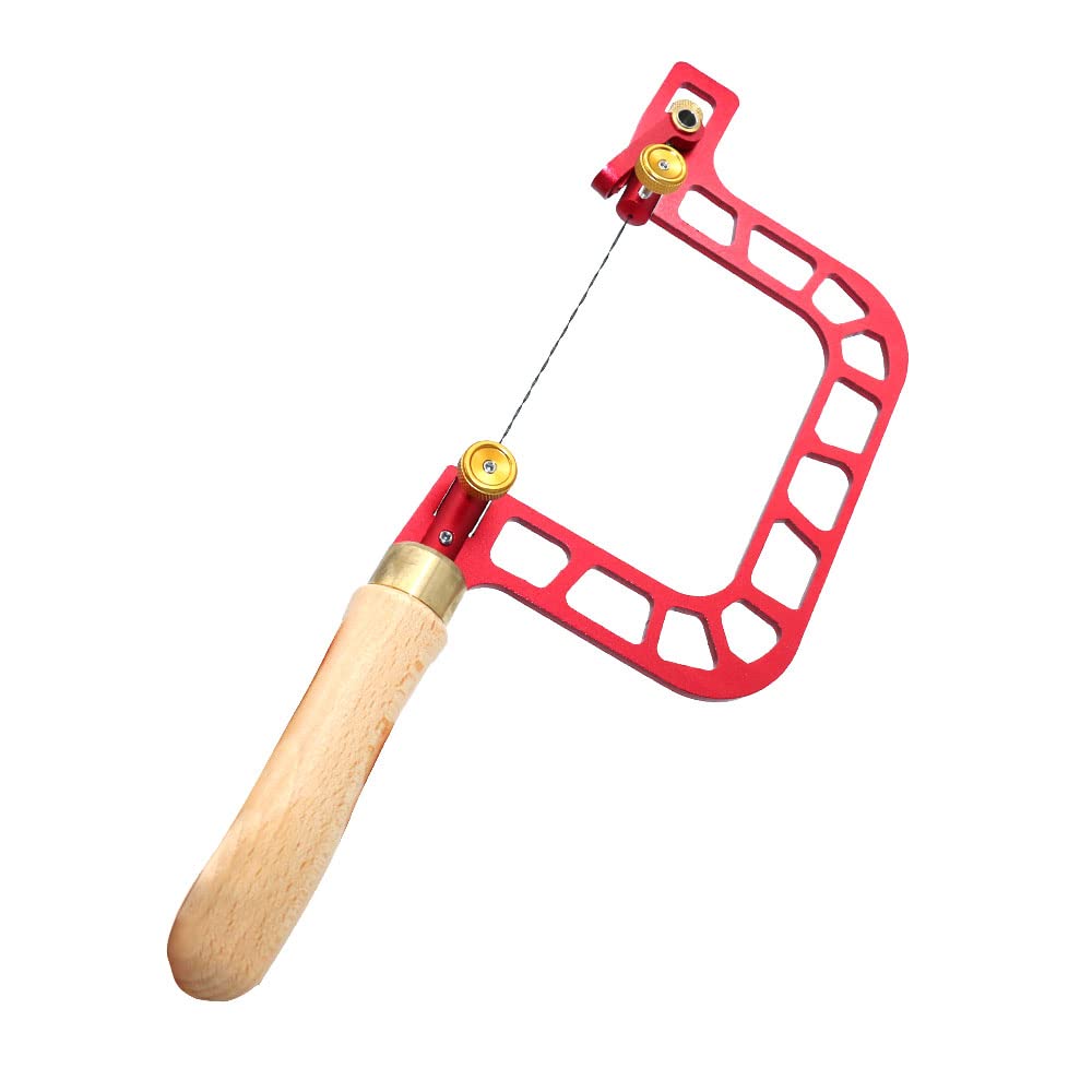 Juego de Sierra de marquetería con Marco de Aluminio y Cuchillas de Repuesto para carpintería, tableros de Madera, Corte de plástico y Metal (Sierra de calar)