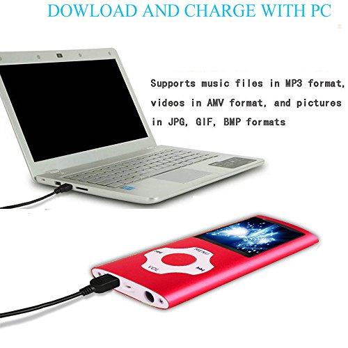 Mp3 Player / Mp4 Player, Hotechs Mp3 Music Player With 32Gb Memory Sd Card Slim Classic Digital Lcd 1.82'' Screen Mini Usb Port With Fm Radio, Voice Record (Red) #TOP2