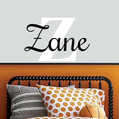 Vinilo decorativo personalizado nombre y inicial 22 x 15 pulg miniatura 2