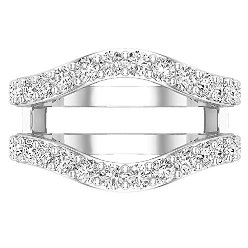 Dazzlingrock Collection 1.75 Cttw Round Lab Grown Diamond Womens Wedding Enhancer Guard Double Ring, Available in Metal 10K/14K/18K Solid Gold & 925 Sterling Silver2