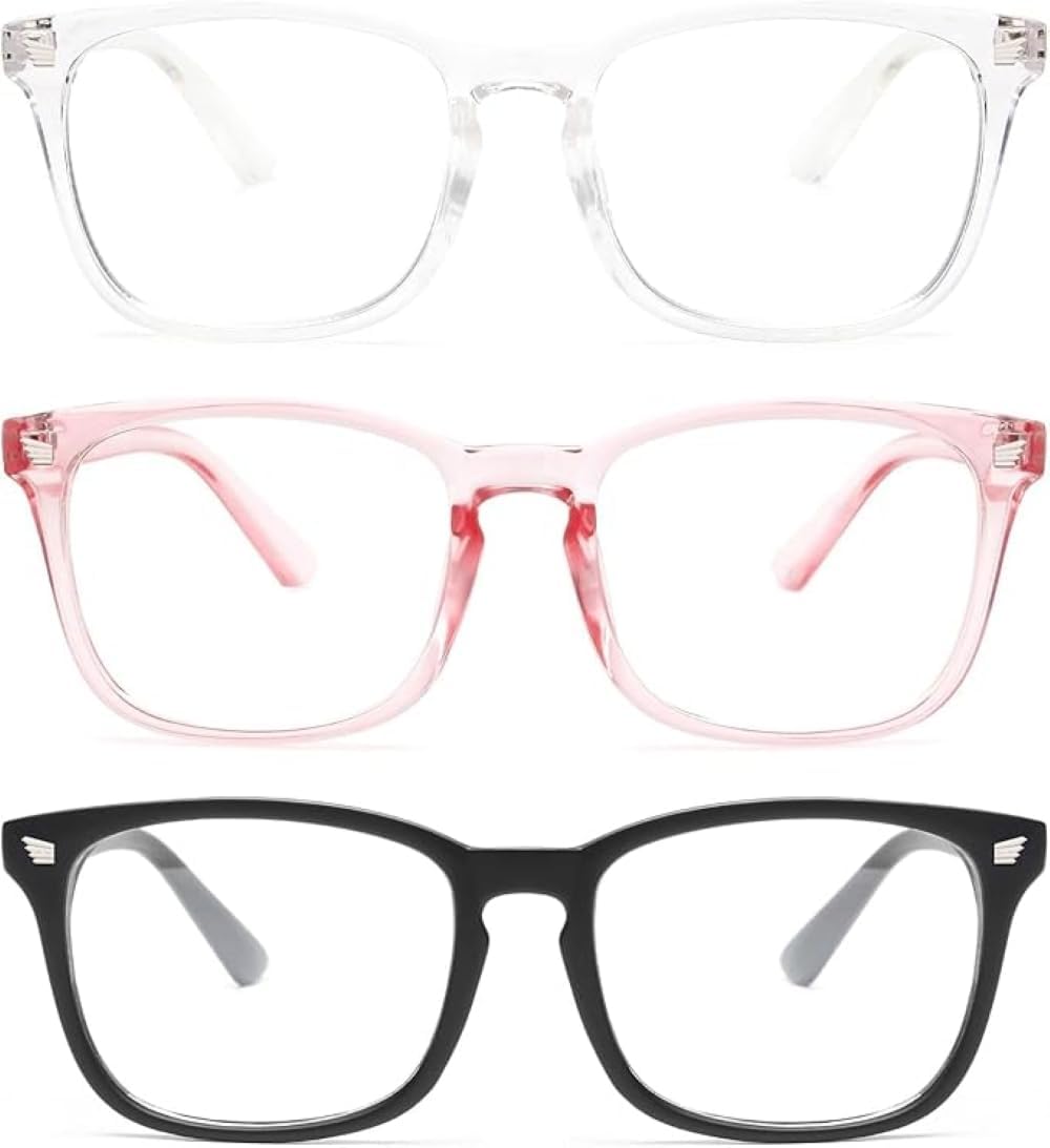 Blue Light Blocking Glasses, Fashion Lightweight Fake Glasses Anti UV/Headache/Eyestrain Computer Gaming Glasses