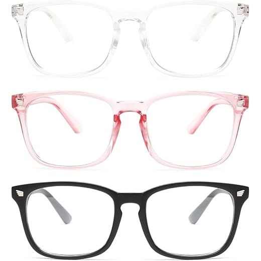 Blue Light Blocking Glasses - Fashion Square Eyeglasses, Anti UV Ray Computer Gaming Glasses Blue Blockers for Women/Men