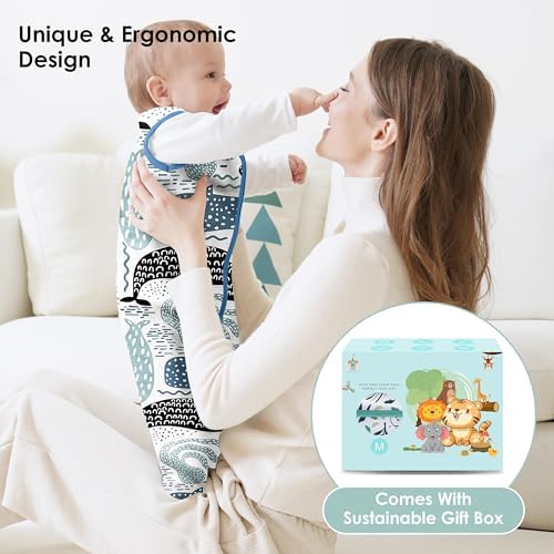 Cute Castle Baby Sleep Sack 6-12 Months - Lightweight 100% Cotton 2-Way Zipper TOG 0.5 Infant Wearable Blanket, Newborn Essentials Toddler Sleep Clothes (3 Pack Blue) — view 5
