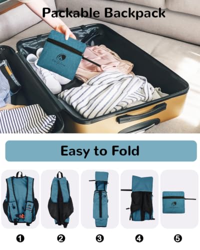 Mochila Plegable de Senderismo Azul 15L Ligera miniatura 5