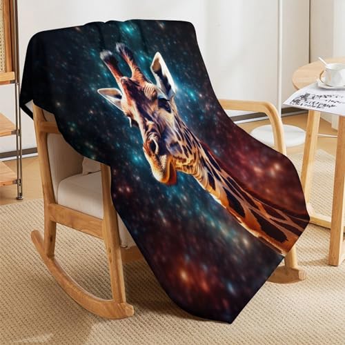 Manta de forro polar suave con estampado de jirafa de alta calidad 5