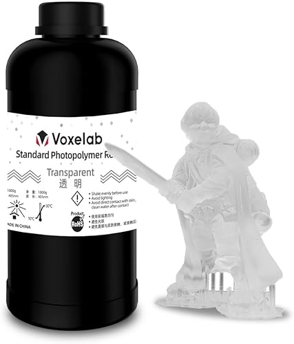 VOXELAB Resina de impresora 3D, resina de curado UV LCD, resina de fotopolímero estándar de 405 nm para impresión LCD 3D, alta precisión, curado