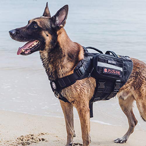 Onetigris Large Tactical Dog Harness, No Pulling Adjustable Dog Vest Harness, Heavy Duty Dog Harness With Handle, Large Hook And Loop Panels For Patch #TOP4