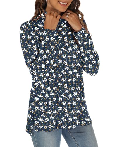 Image of Women Sweaters Turtleneck Long Sleeve Tunic Tops Fall Lightweight Pullover Sweater