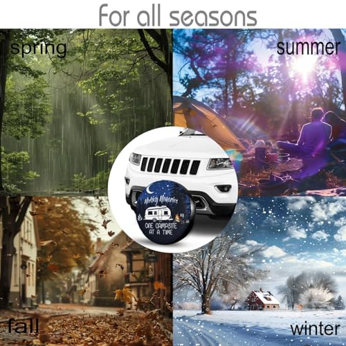 Image of Making Memories One Campsite at A Time Spare Tire Cover-Cute Funny Waterproof Universal Spare Wheel Tire Covers Fit for Rv SUV Truck Camper Travel Trailer Accessories,17 inch