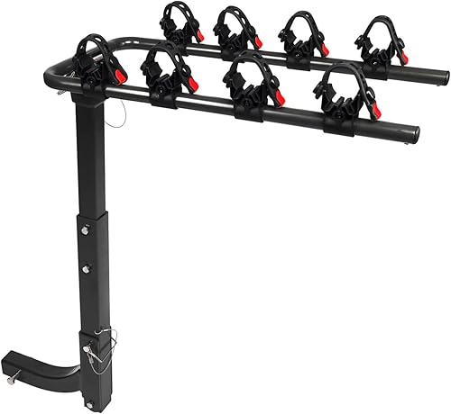 DK2 - Portabicicletas para 4 bicicletas  BCR290  Acero con recubrimiento en polvo  Capacidad de carga de 200 libras  Se adapta a cualquier receptor