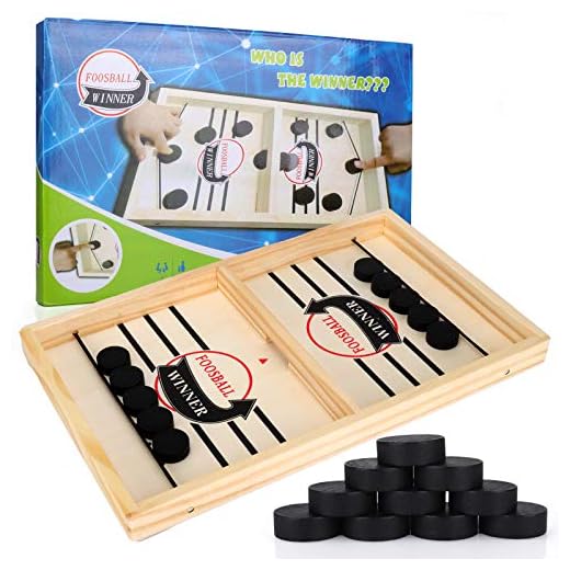 Juego de Mesa de Hockey, GUBOOM Hockey de Mesa, 2 en 1 Juego de Air Hockey para Mesa, Fast Sling Puck Juego Adecuado para la interacción Entre Padres e Hijos Actividades de reunión Familiar (A)