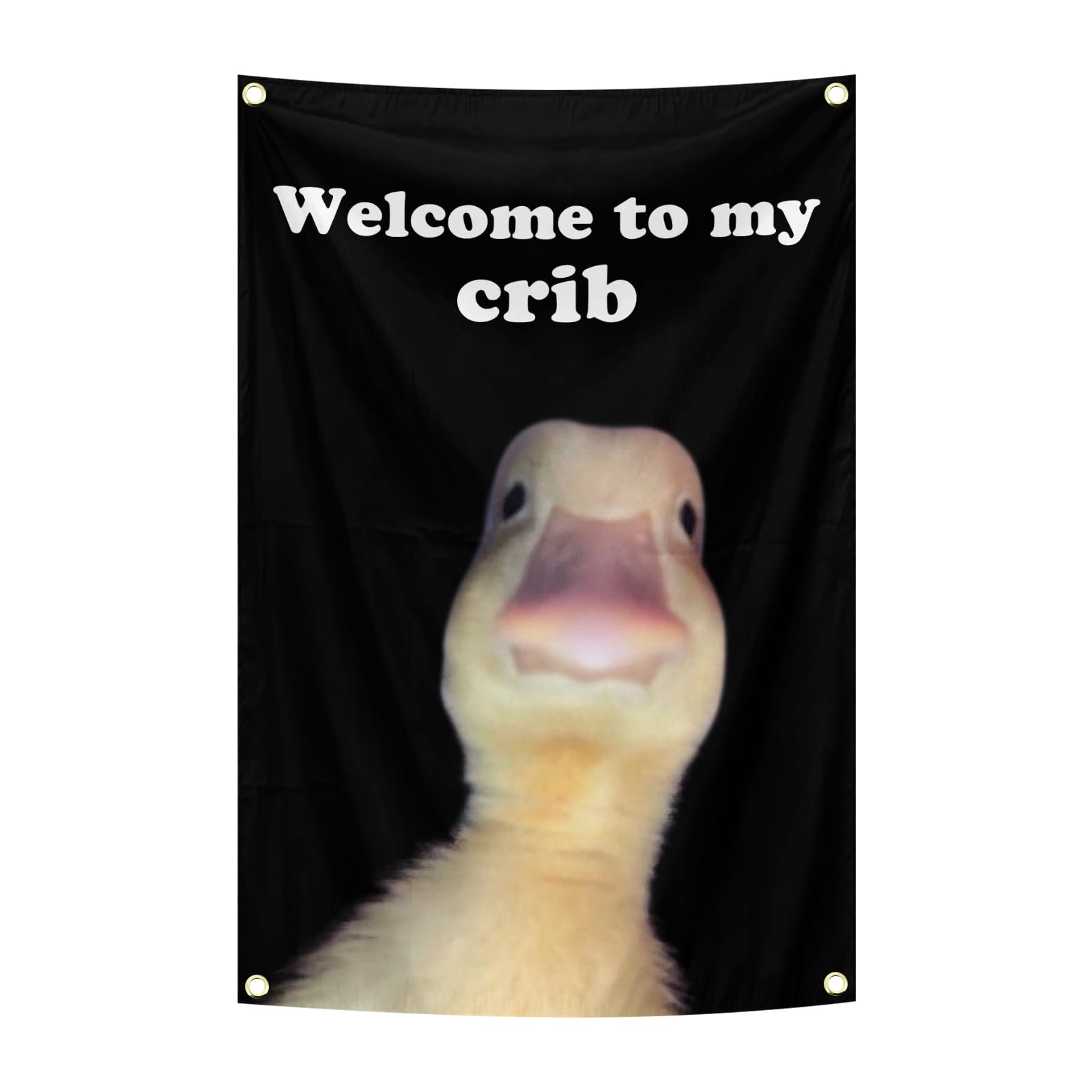 Welcome to My Crib Black Duck Flag 2x3 Ft Welcome Home Funny Tapestry Outdoor Garden and Porch Deck Garden Lawn Outdoor Yard Decor Flag (black duck flag 2x3)-picture-11