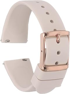 HARFINGTON Silicone Watch Band Quick Release Soft Rubber Replacement Watch Strap with Stainless Steel Black Clasp for Men Women