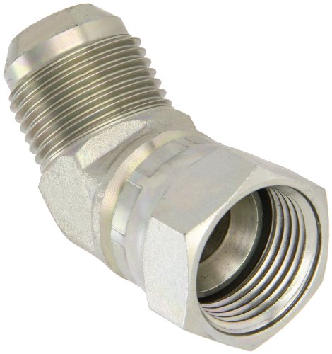 EATON Aeroquip 2070-12-12S 45 Degree Swivel Nut Elbow, JIC 37° End Types, Carbon Steel, 3/4 JIC(f) x 3/4 JIC(m) End Size, 3/4
